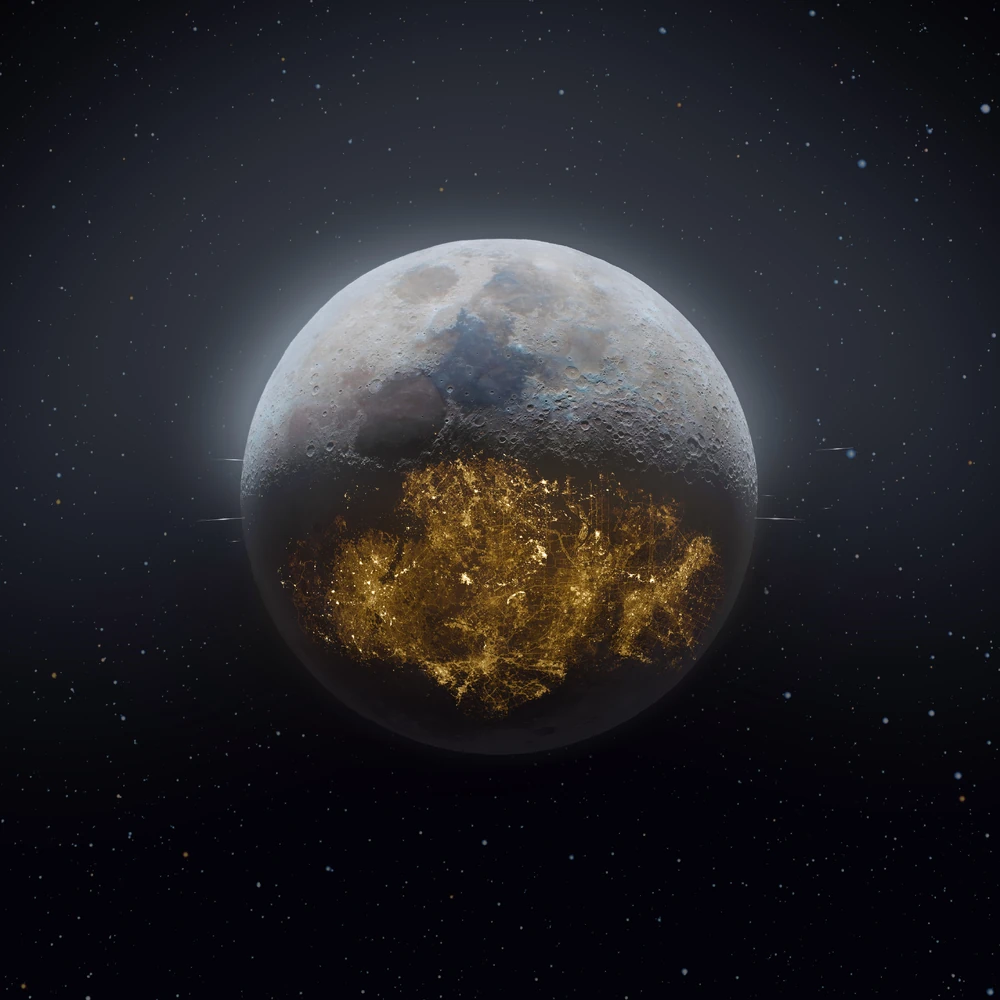 Lunar settlements circa 2350